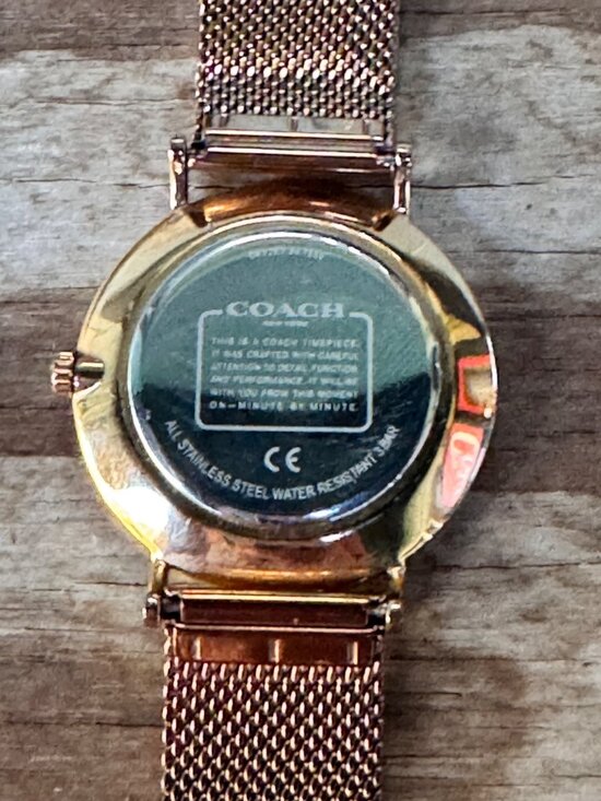 Coach Womens Rose Gold Mesh Watch With Elegant White Dial & Minimalist Design main image 8
